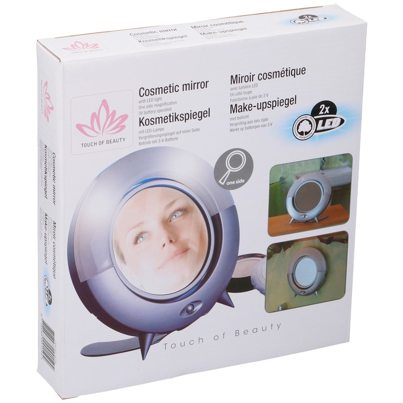 Make-up spiegel 2 zijdig met led verlichting 23 cm